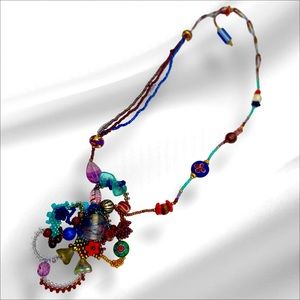 Vintage Murano Venetian Art glass necklace. One Of A Kind ESTATE FIND. Italy.